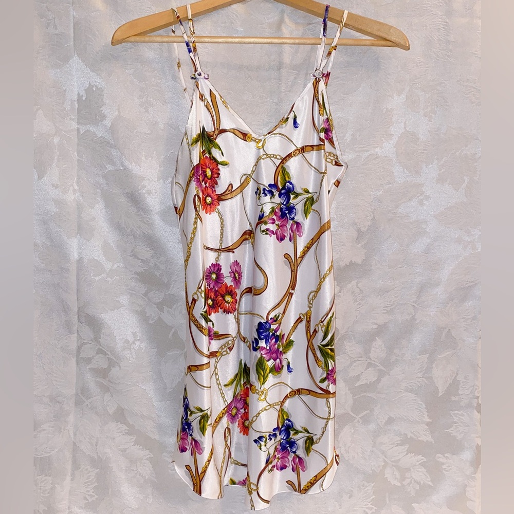 Vintage floral mini slip dress